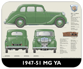 MG YA 1947-51 Place Mat, Small